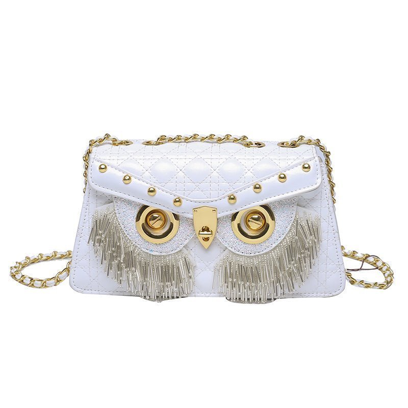 Owl Quilted Beaded Tassel Crossbody - Uniquely You Online - Crossbody
