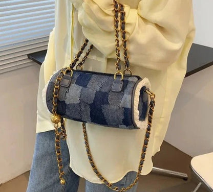 Patchwork Denim Bolo Bag - Uniquely You Online - Crossbody