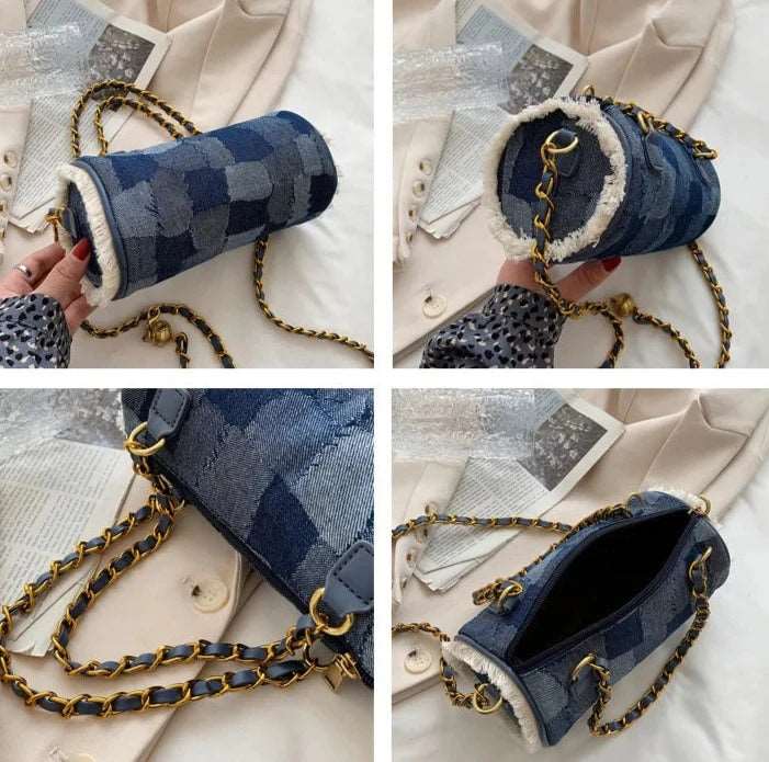 Patchwork Denim Bolo Bag - Uniquely You Online - Crossbody