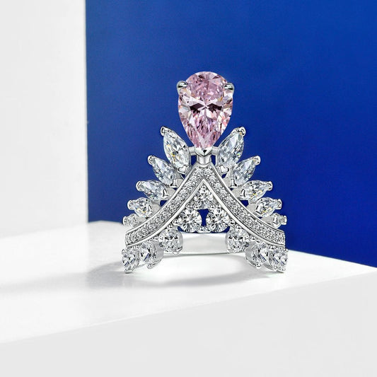 Pear-shaped Feather Crown Ring - Uniquely You Online - Ring