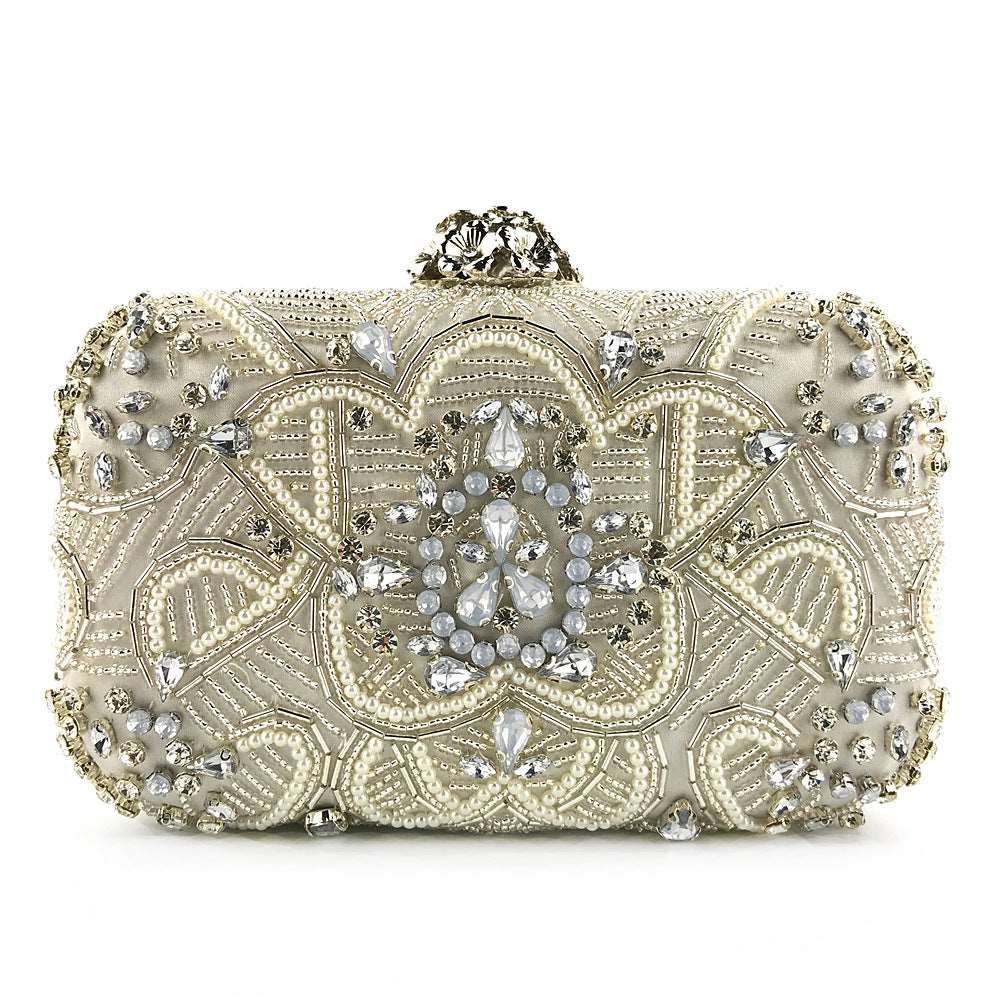 Pearl Beaded Crystal Clutch - Uniquely You Online - Clutch