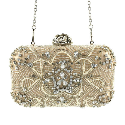 Pearl Beaded Crystal Clutch - Uniquely You Online - Clutch