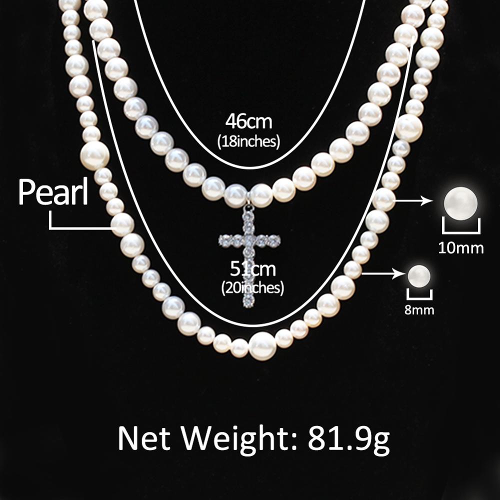 Pearl Beaded Long Necklace and Cross Charm - Uniquely You Online - Necklace