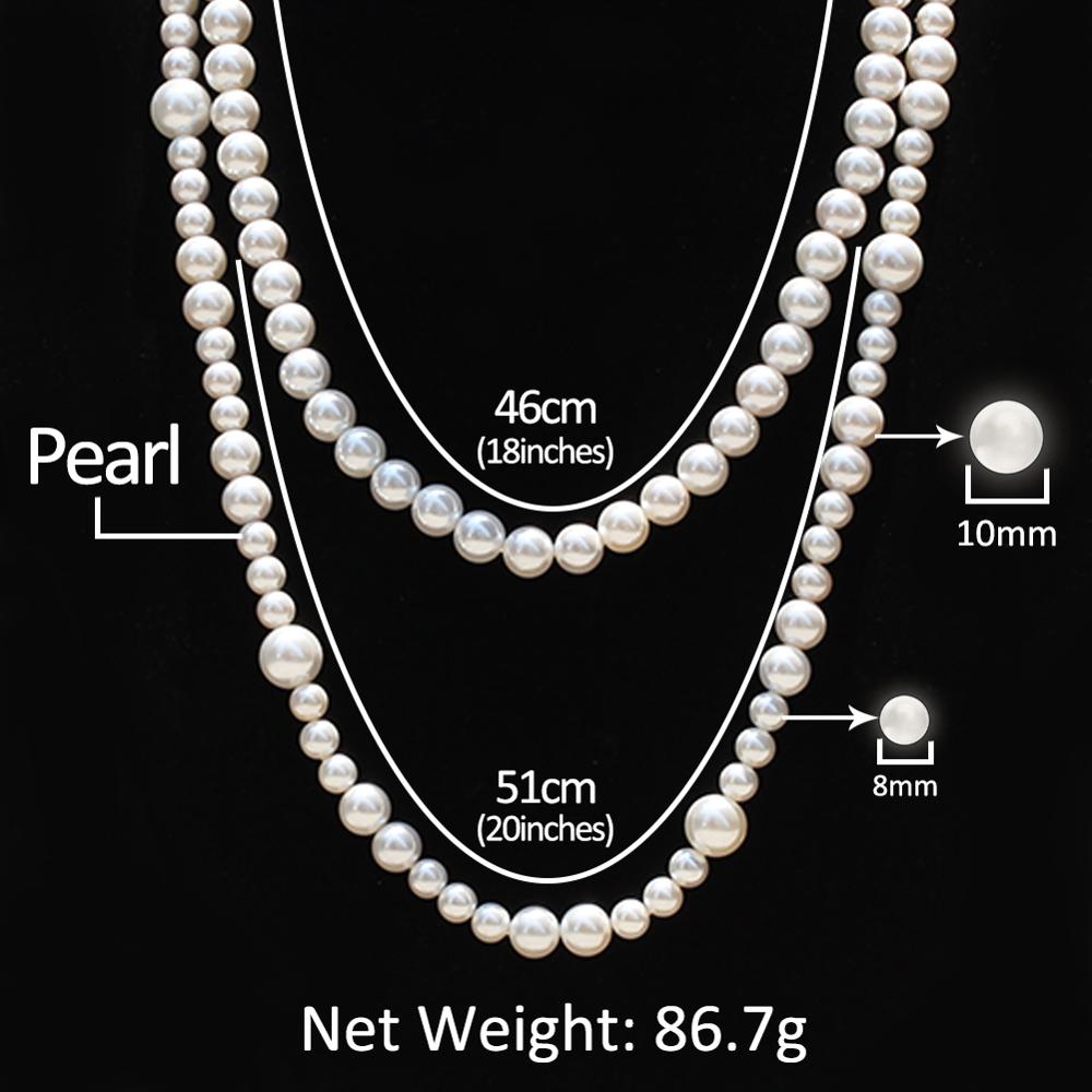 Pearl Beaded Long Necklace and Cross Charm - Uniquely You Online - Necklace