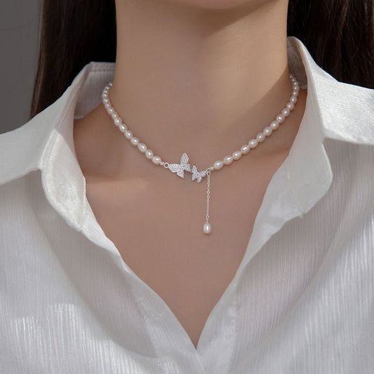 Pearl Butterfly Choker Necklace - Uniquely You Online - Necklace