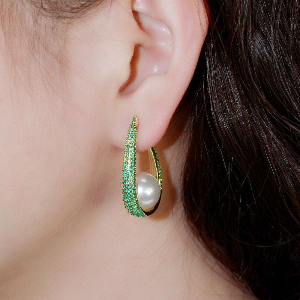 Pearl Drop Hoop Earrings - Uniquely You Online - Earrings