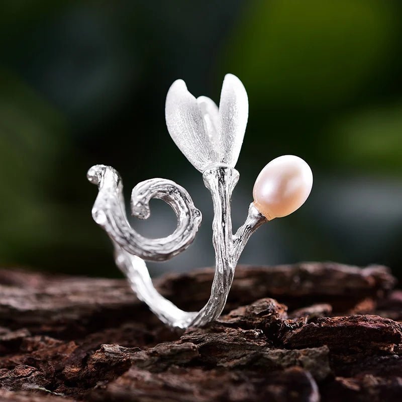 Pearl Magnolia Flower Ring - Uniquely You Online - Ring