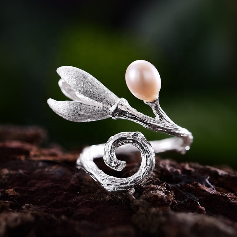 Pearl Magnolia Flower Ring - Uniquely You Online - Ring