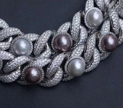 Pearl Moissanite Cuban Link Chain - Uniquely You Online - Chain