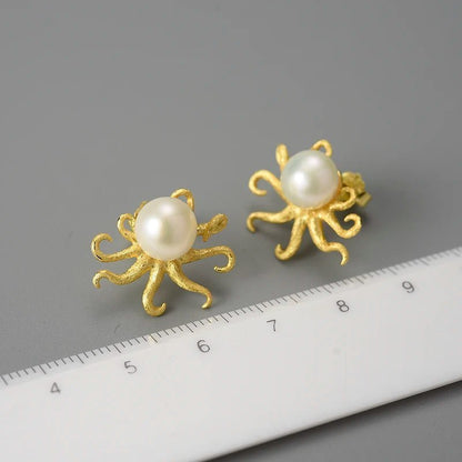 Pearl Octopus Stud Earrings - Uniquely You Online - Earrings