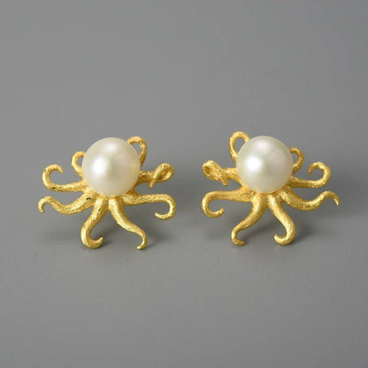 Pearl Octopus Stud Earrings - Uniquely You Online - Earrings