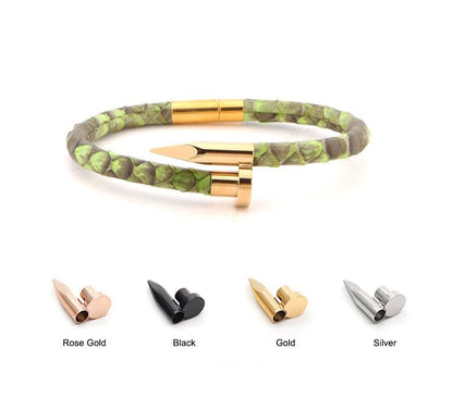 Personalized Leather Nail Bracelet - Uniquely You Online - Bracelet