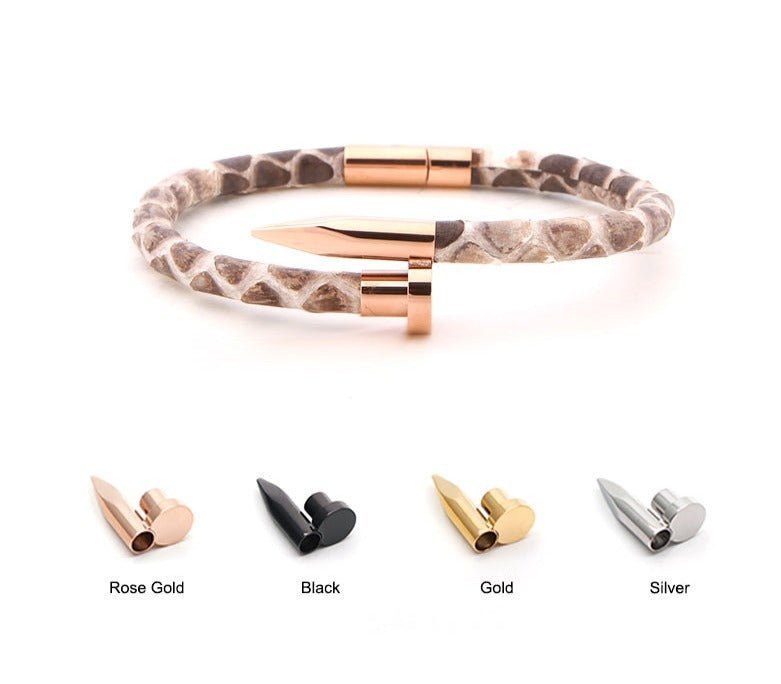 Personalized Leather Nail Bracelet - Uniquely You Online - Bracelet