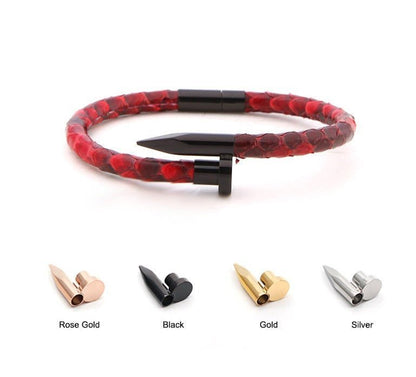 Personalized Leather Nail Bracelet - Uniquely You Online - Bracelet