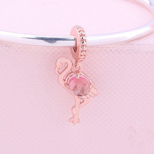 Pink Glass Flamingo Charm - Uniquely You Online - Charms