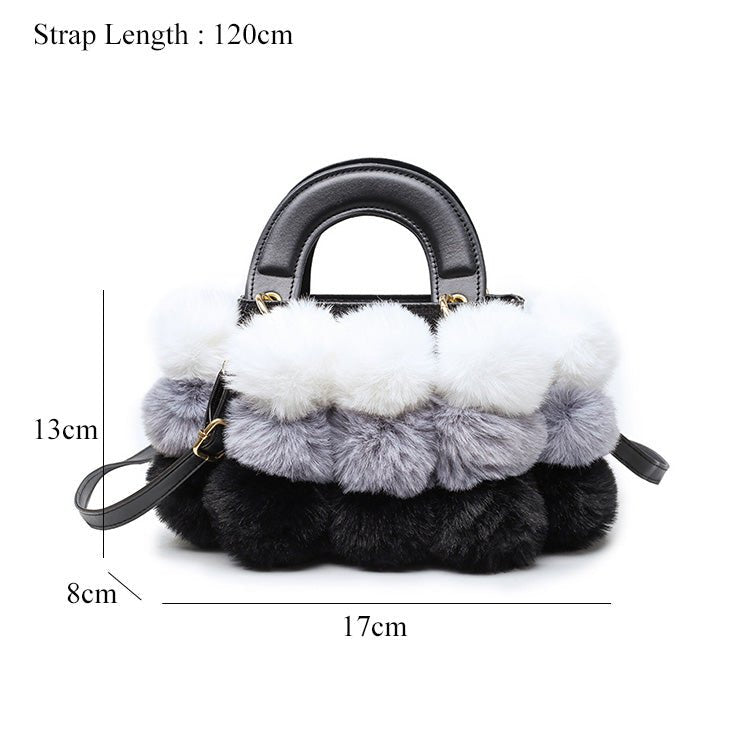 Plush Faux Fur Pompom Handbag - Uniquely You Online - Handbag