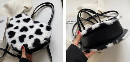 Plush Polka-Heart Chain Bag - Uniquely You Online - Handbag