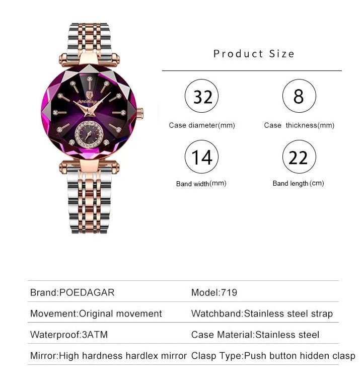 Poedagar 719 Starry Dial Crystal Watch - Uniquely You Online - Watch