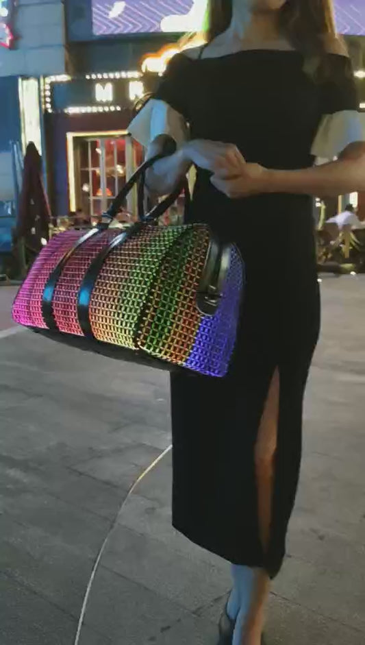 Geometric Luminous Smart Duffel Bag