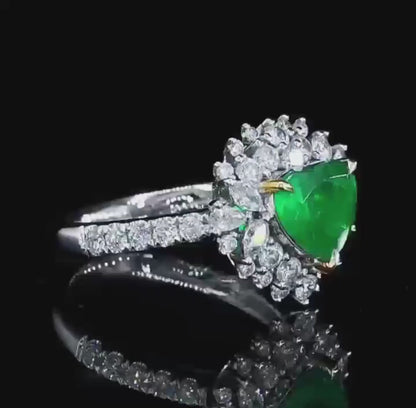 1.43ct Emerald Heart Diamond Ring