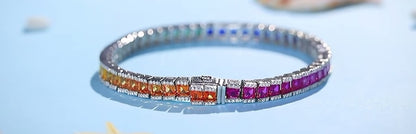 CZ Rainbow Corundum Tennis Bracelet