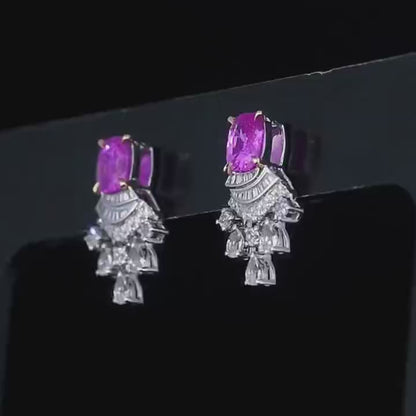 1.72ct Unheated Purple Papara Stud Earrings