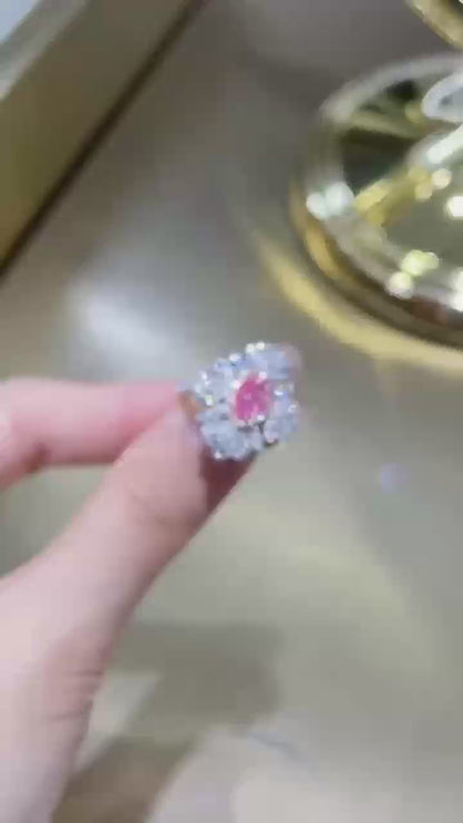 1.01ct Oval Pink Diamond Pendant and Ring