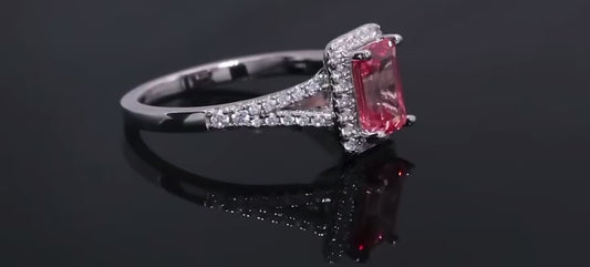 2ct Pink Sapphire Emerald Cut Ring