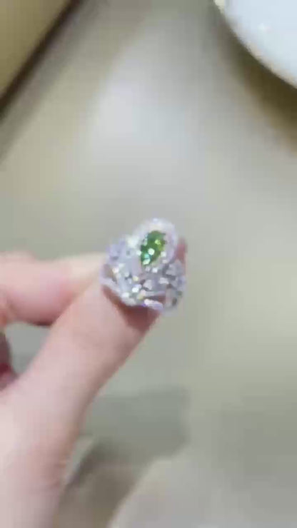 1.03ct Crown Green Diamond Ring