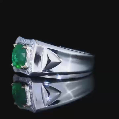 0.98ct Natural Emerald Emperor Ring