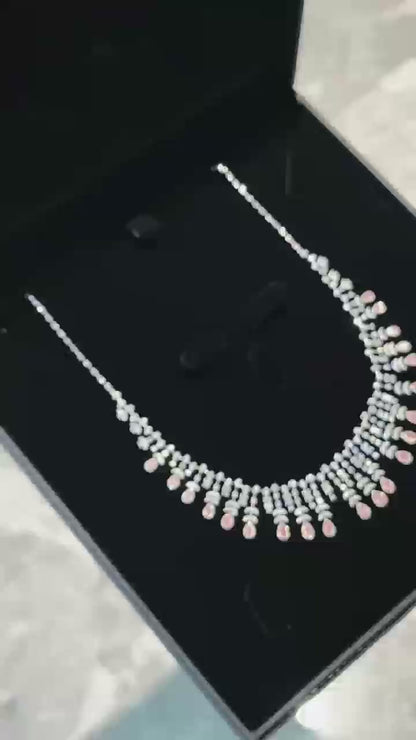 Pink Diamond Festoon Necklace