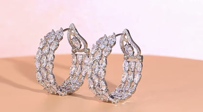 Pear Cut 3-Layer Hoop Earrings