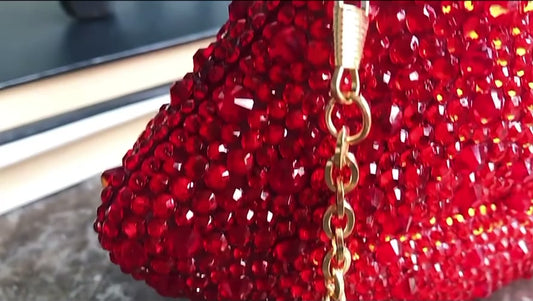 Crystal Red Kiss Clutch