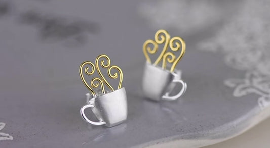 Hot Coffee Stud Earrings
