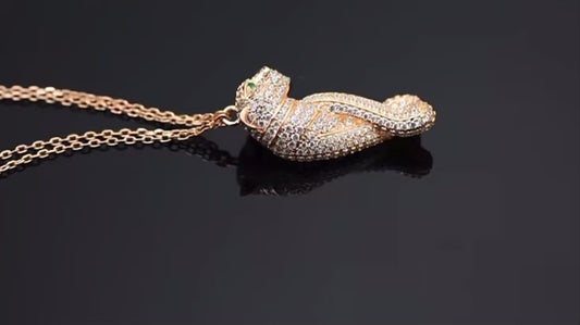 CZ Leopard Pendant with Necklace