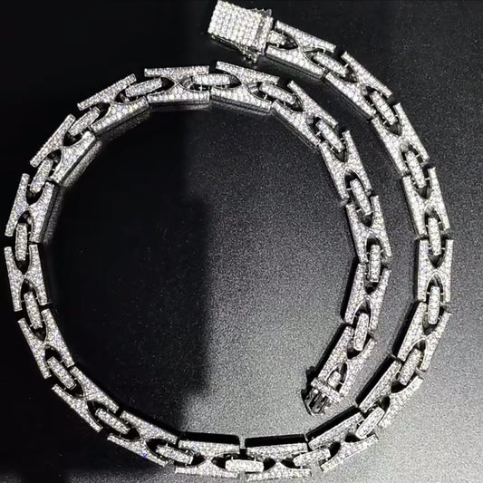 10mm CZ H-Shaped Link Bracelet