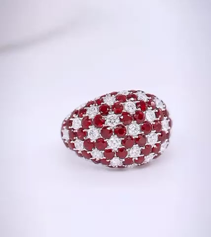 Natural Ruby and Diamond Vintage Ring