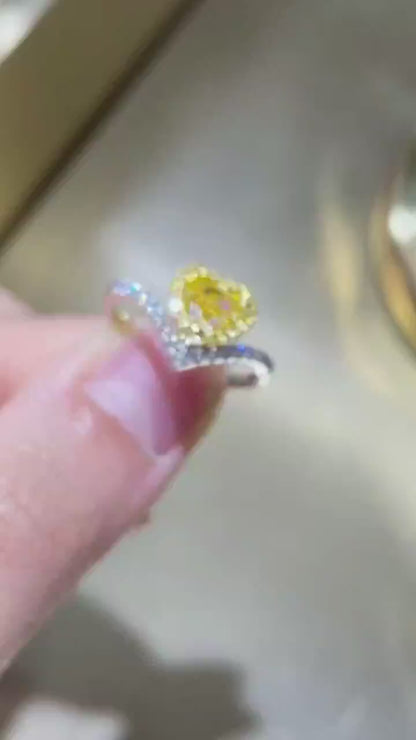 1.15ct Yellow Heart Diamond Ring