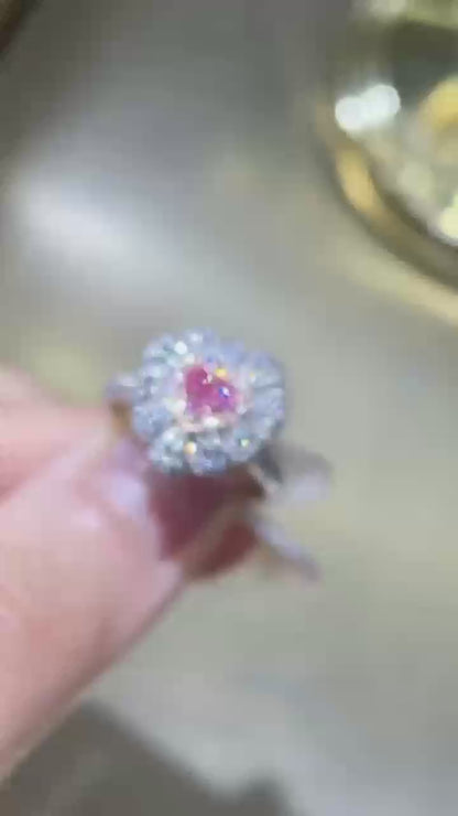 0.5ct Pink Heart Bouquet Diamond Ring