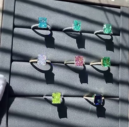 Retro Gemstone Candy Colored Rings