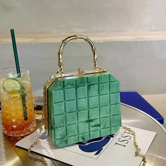 PVC Geometric Plaid Bag - Uniquely You Online - Handbag
