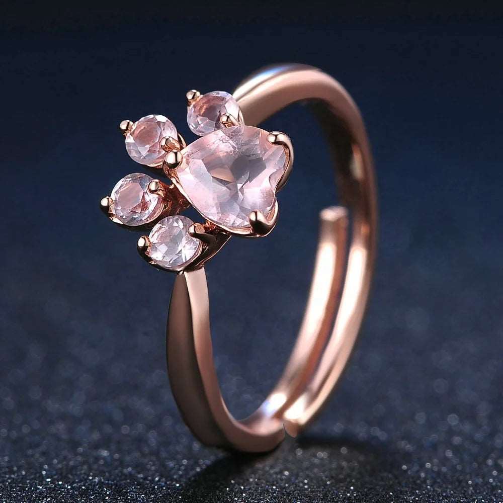 Quartz Paw Print Ring - Uniquely You Online - Ring