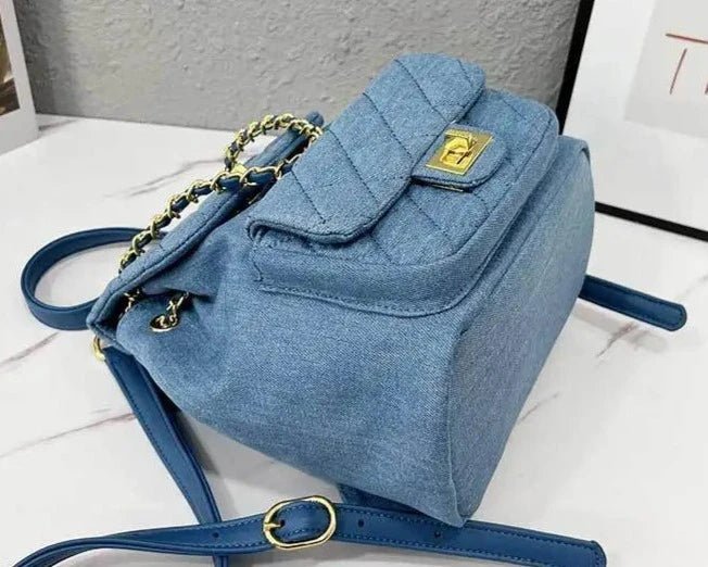 Quilted Denim Backpack - Uniquely You Online - Backpack