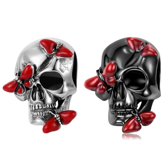 Red Butterfly Skull Charm - Uniquely You Online - Charms