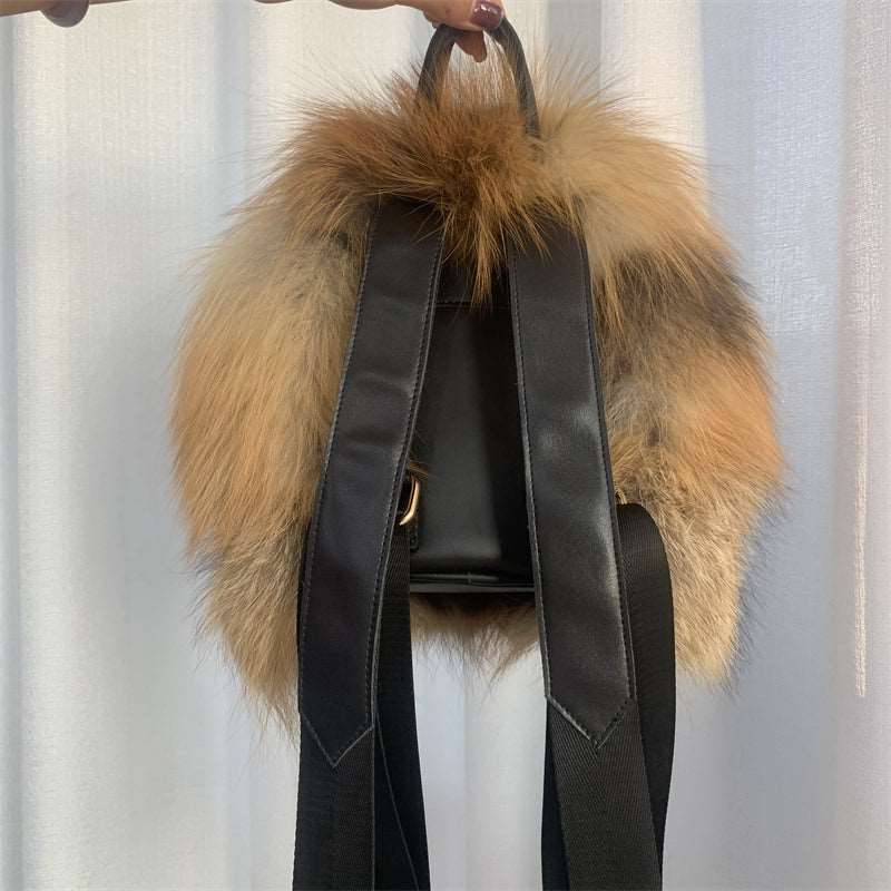 Red Fox Fur Backpack - Uniquely You Online - Backpack