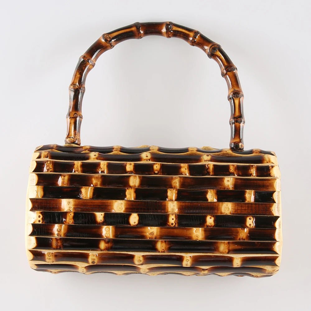 Retro Black Bamboo Root Bag with Handle - Uniquely You Online - Handbag