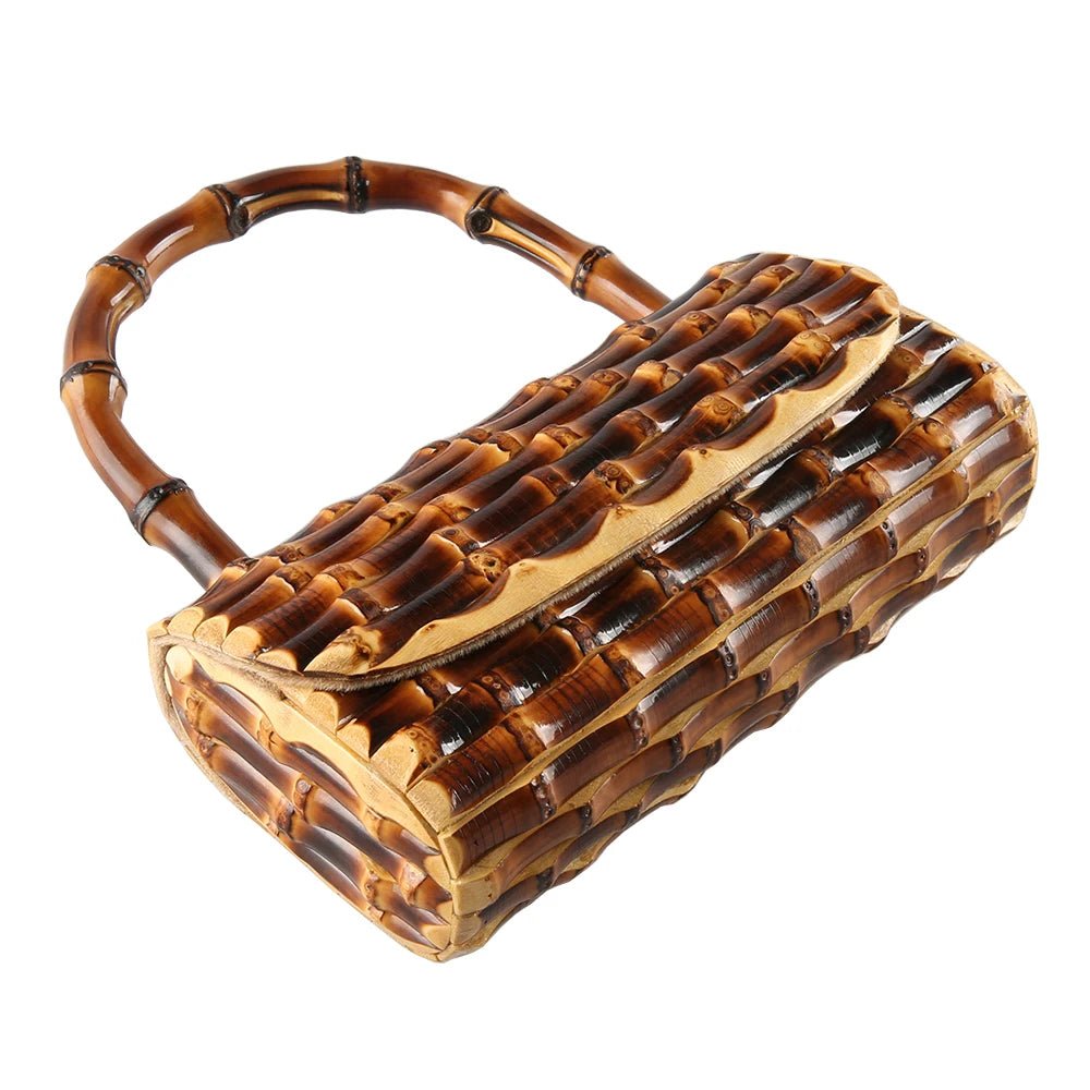 Retro Black Bamboo Root Bag with Handle - Uniquely You Online - Handbag