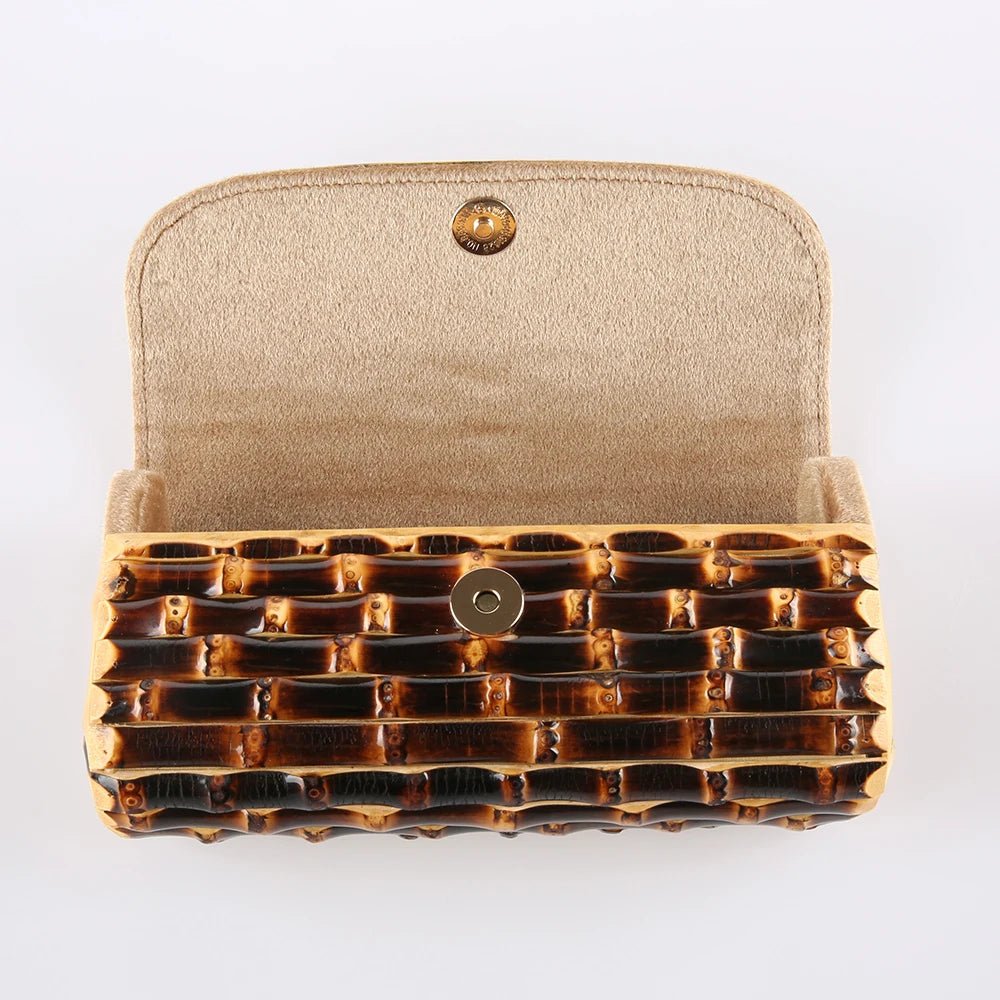 Retro Black Bamboo Root Bag with Handle - Uniquely You Online - Handbag
