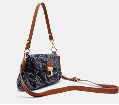 Retro Floral Denim Bag - Uniquely You Online - Handbag