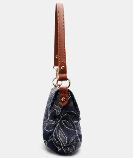 Retro Floral Denim Bag - Uniquely You Online - Handbag